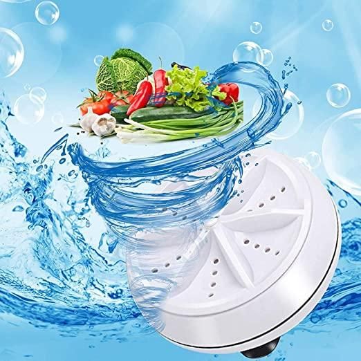 2In1 Mini Washing Machine Portable Rotating Ultrasonic Turbine Washer